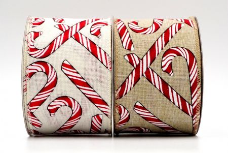 Candy Canes Cross Ribbon - Candy Canes Cross Ribbon